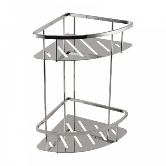 Chrome Stainless Steel 2 Tier Shower Caddy Shelf